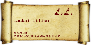 Laskai Lilian névjegykártya